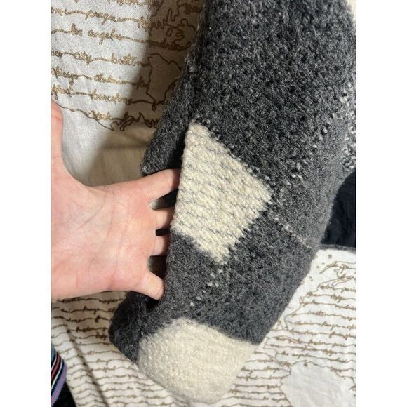 Zara Wool Vest Dark Academia Grunge Goth Plaid Patchwork Size Small.    N - Picture 3 of 6